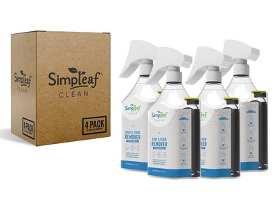 Simpleaf Clean Carpet Spot & Stain Remover, Fresh Meadow Breeze, 24 oz., 4/Carton (S-SRBL04-24-FMB)