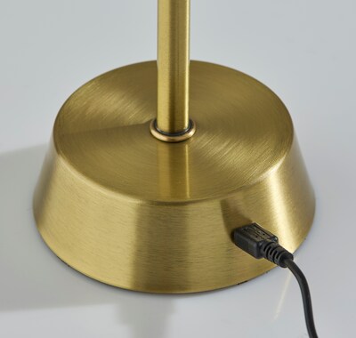 Adesso Bobby LED Cordless Indoor/Outdoor Table Lamp, 14"H, Antique Brass (3076-21)