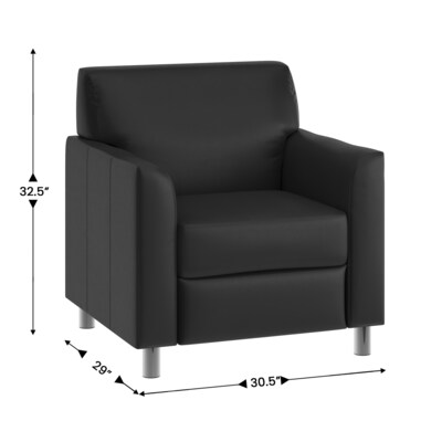 Flash Furniture Hercules Diplomat LeatherSoft Reception Chair, Black/Chrome Legs (BT8271BKCHR)