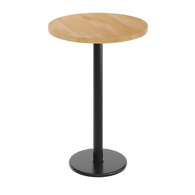 Flash Furniture Bennett 30 Round Wooden Commercial Indoor Table, Natural Top/Black Base (GSFRD30NTTR18B)