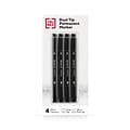 TRU RED™ Pen Permanent Markers, Twin Tip, Black, 4/Pack (TR57829)