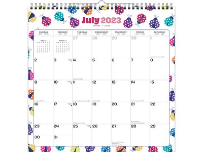 2023-2024 StarGifts Ladybug Party 12 x 12 Academic & Calendar Monthly Wall Calendar (9781975472016)