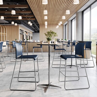 Flash Furniture Hercules Kenai Classic Plastic Stacking Full Back Bar Stool, Navy (RUT239AHBSNV)