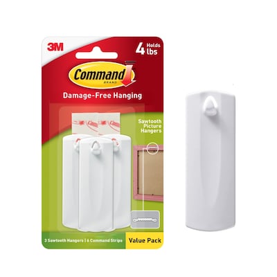 Command Sawtooth  Hanger, 5 lb., White, 3/Pack (17042-ES)