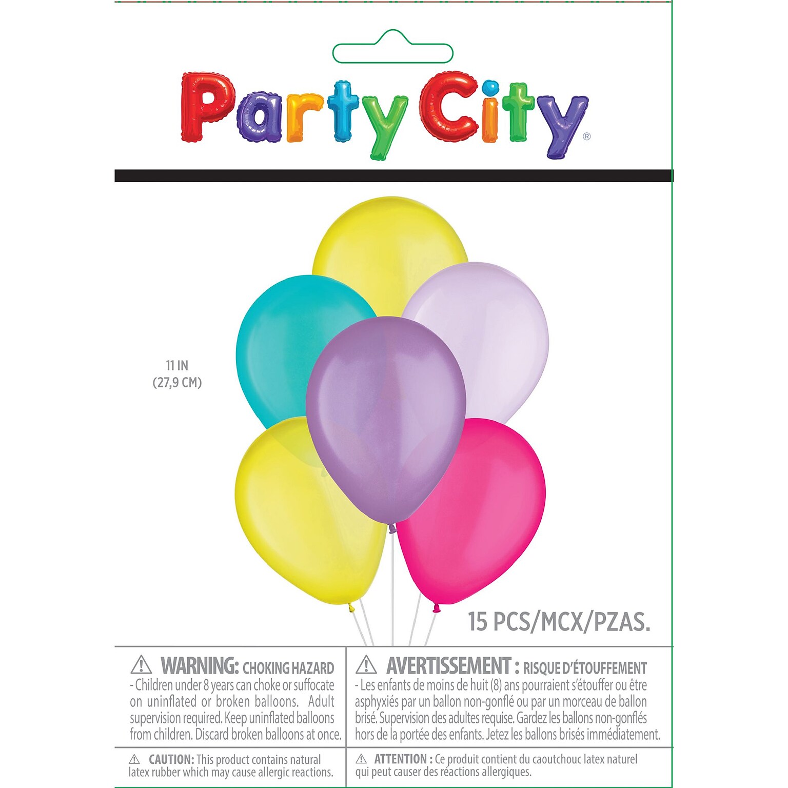 Party City Color Mix Balloons 11 Latex, Girly Brights, 15/Pack (AM111926)