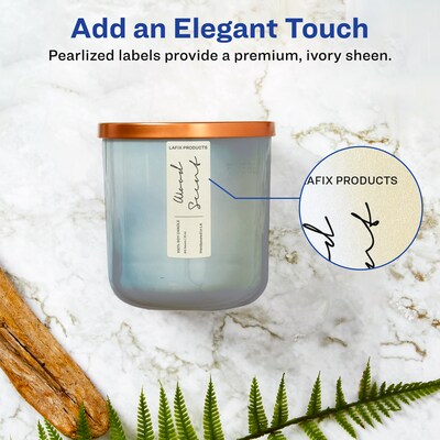 Avery Pearlized Ivory Rectangle Multipurpose Labels, 2 x 2-5/8, Ivory, 150/Pack (94235)