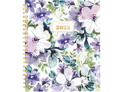 2025 AT-A-GLANCE Badge Floral 8.5 x 11 Weekly & Monthly Planner, Poly Cover, Multicolor (1722F-905