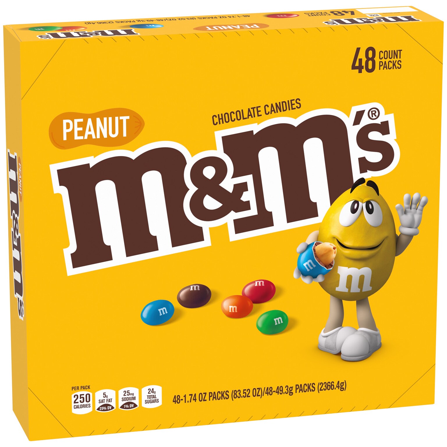 M&Ms Peanut Milk Chocolate Pieces, 1.74 oz., 48/Box (MMM01232)