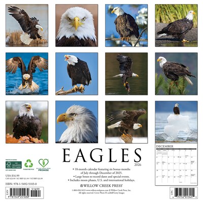 2026 Willow Creek Eagles 12 x 12 Monthly Wall Calendar (51030)
