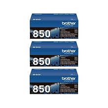 Brother TN850 Black High Yield Toner Cartridge, 3/Pack (TN850-3PKSTP)