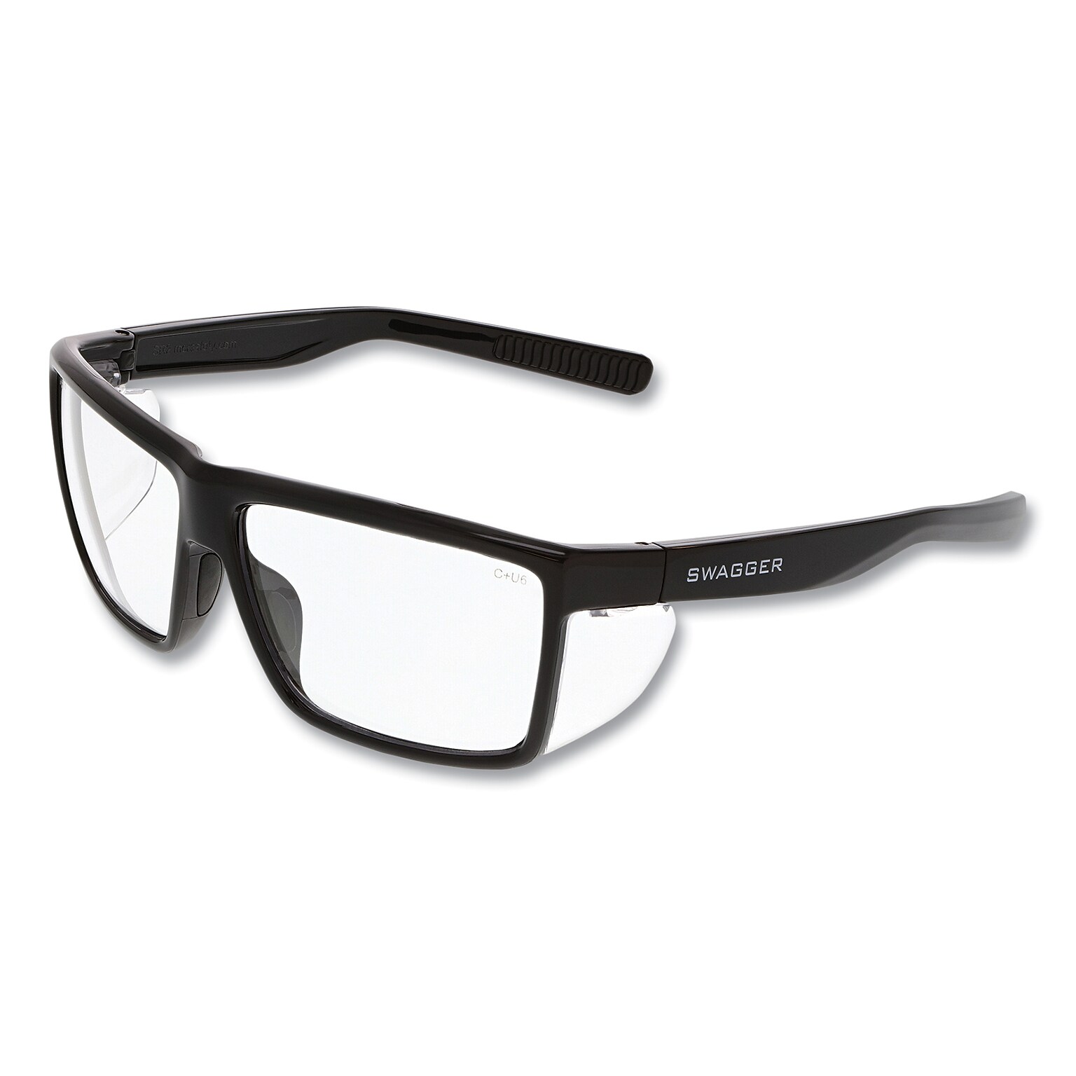 MCR Safety Swagger SR2 Safety Glasses, Clear Lens, Black, 12/Box (SR210)
