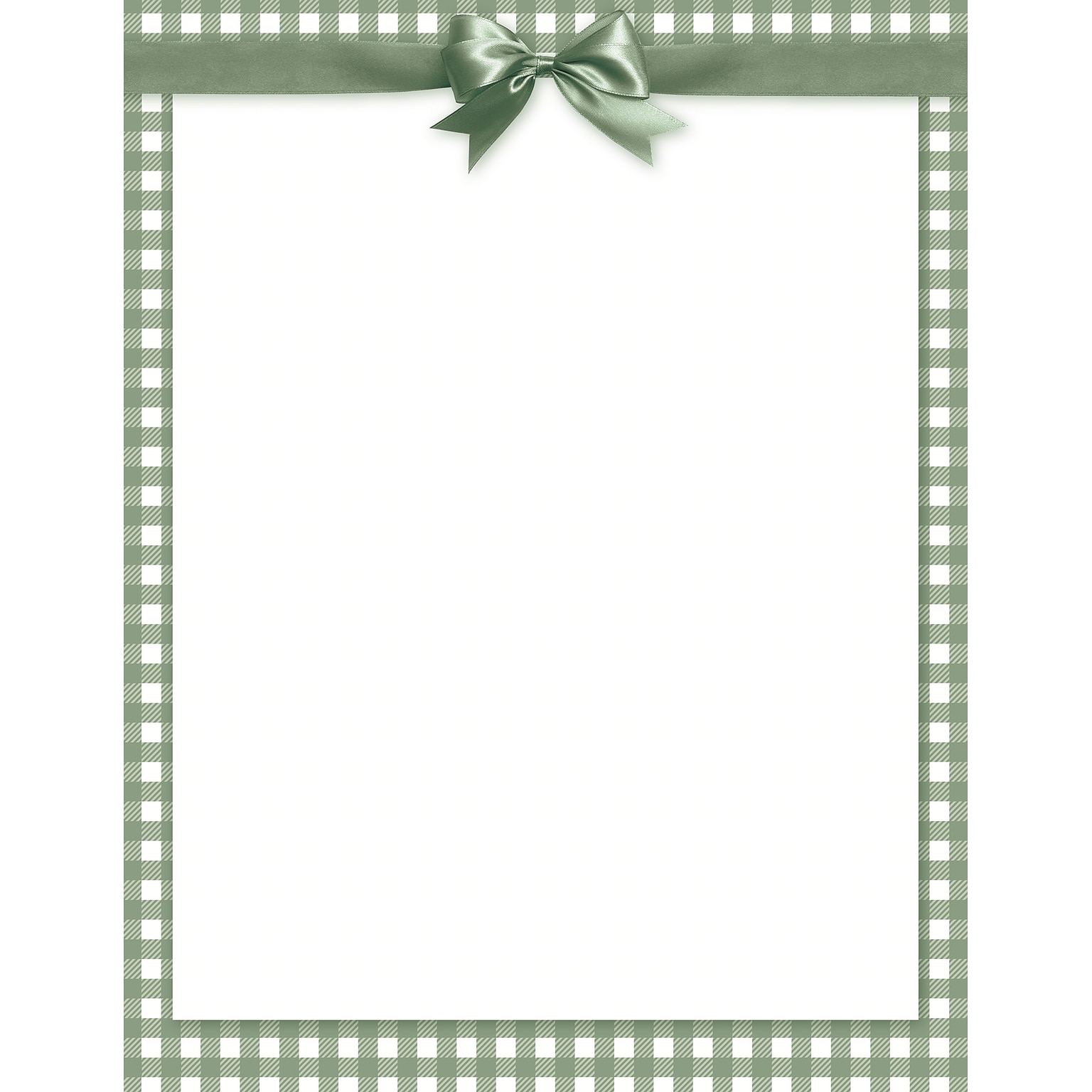Great Papers Sage Green Bow Everyday Letterhead, Multicolored, 50 Sheets/Pack (2025008)