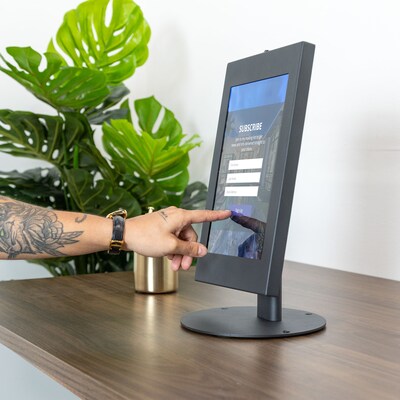 Mount-It! Anti-Theft Tablet Countertop Stand for Samsung Adjustable Desktop Stand, Black (MI-3885B)