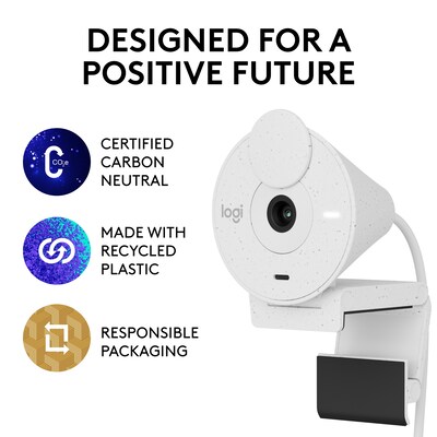Logitech Brio 300 Full HD 1080p Webcam, 2 Megapixels, Off-White (960-001441)