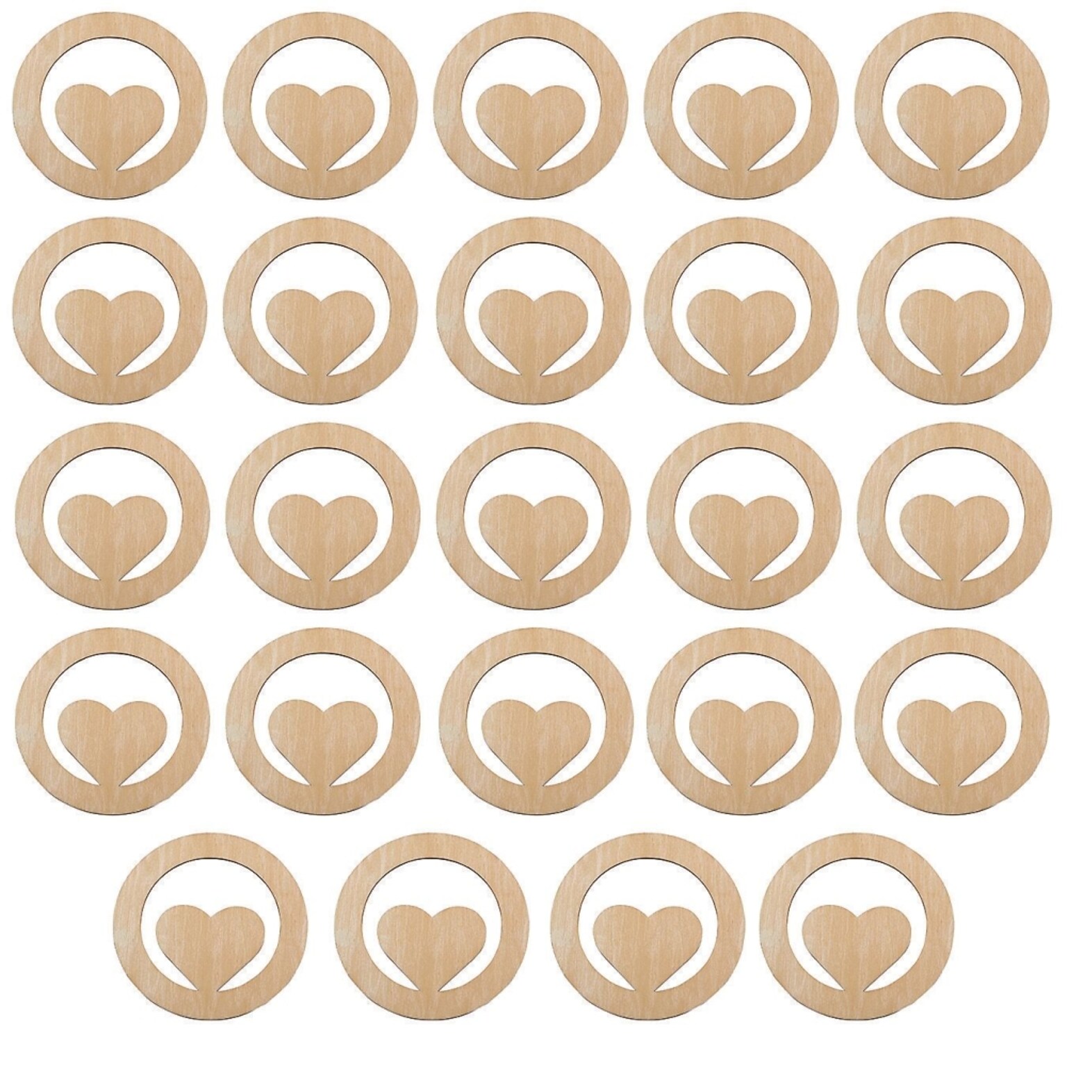 S&S Wood Heart Plaques, 24/Pack (WD7648)