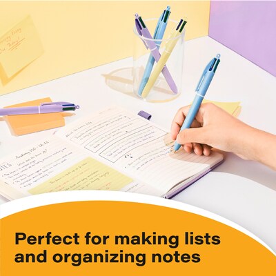BIC 4-Color Retractable Ballpoint Pen, Medium Point, 1.0mm, Assorted Ink, 3/Pack (MMAP3-AST)