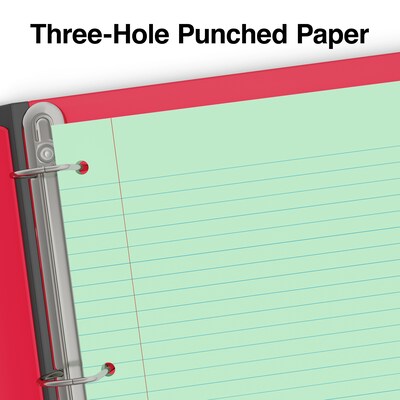 Staples Wide Ruled Filler Paper, 8" x 10.5", Assorted Colors, 100 Sheets/Pack (ST41637C)