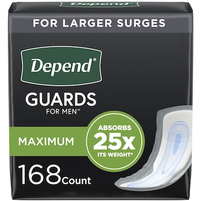 Depend Incontinence Guards/Pads for Men, 168/Pack (53187)