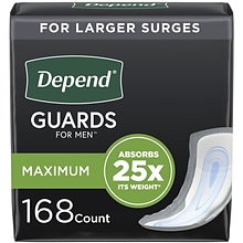 Depend Incontinence Guards/Pads for Men, 168/Pack (53187)
