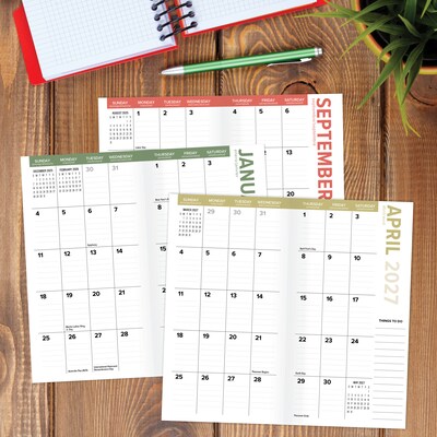 2025-2026 Willow Creek 3.5" x 6.5" Academic Year Weekly & Monthly Planner, Black (54789)
