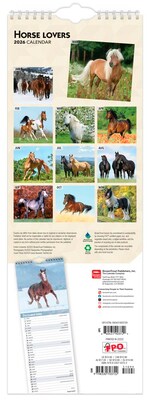 2026 BrownTrout Horse Lovers 5.88 x 16.5 Monthly Wall Calendar (9798330703722)