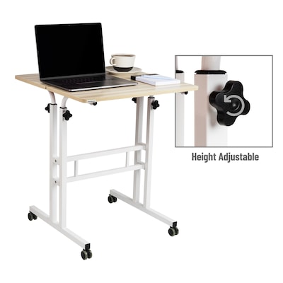 Mind Reader 20"W Manual Adjustable Standing Desk, White (SDROLLXL-WHT)