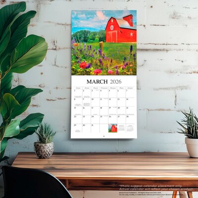 2026 BrownTrout Beckoning Barns 12" x 12" Monthly Wall Calendar (9781773728667)
