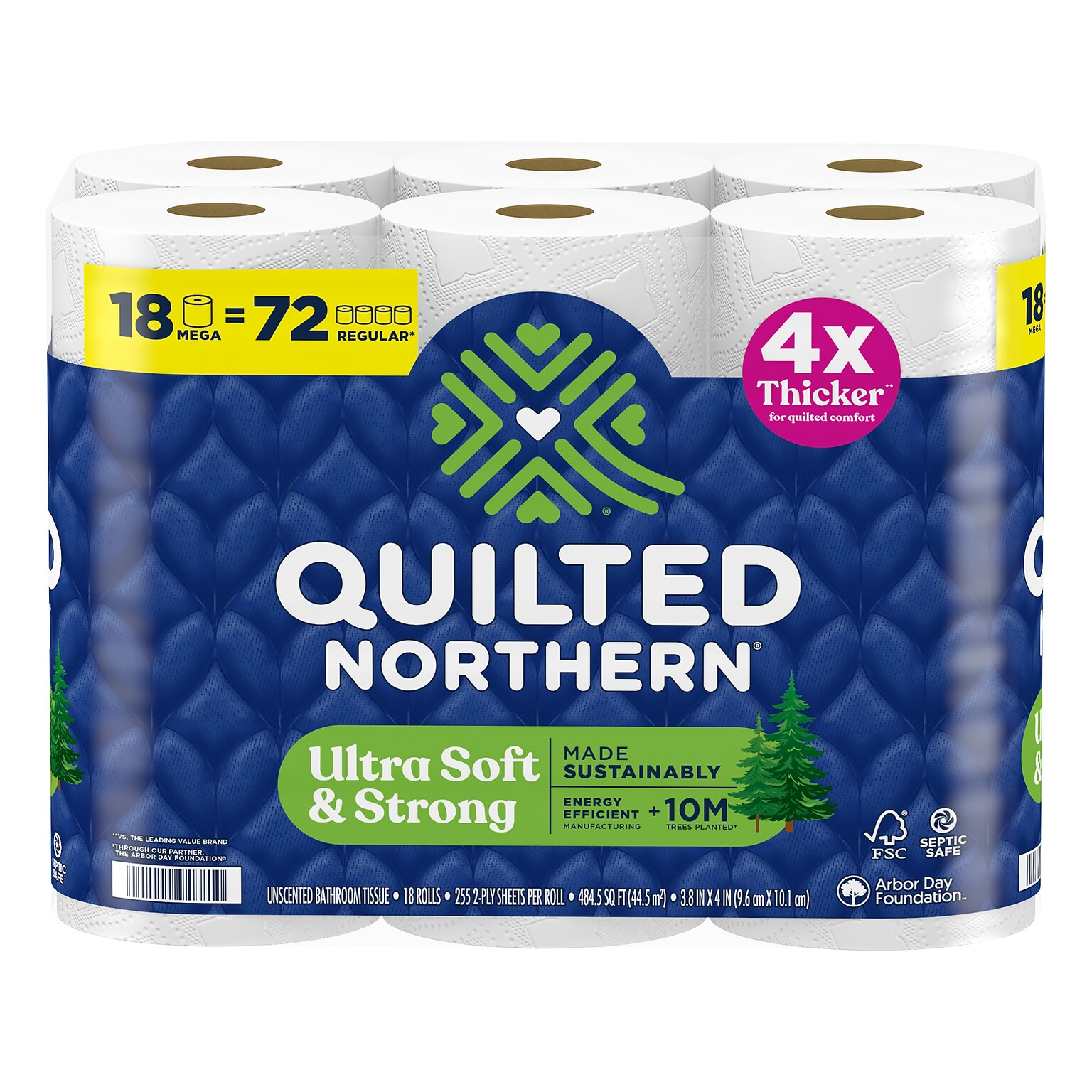 Quilted Northern Ultra Soft & Strong Toilet Paper, 2-ply, White, 295 Sheets/Roll, 18 Rolls/Case (946325/94475501)