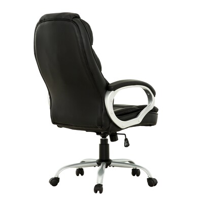 Sealy Posturepedic Spencer Ergonomic Faux Leather Swivel Executive Chair, Black (63075)