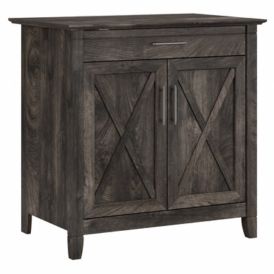Bush Furniture Key West 30 Secretary Desk Keyboard Tray and Storage, Dark Gray Hickory (KWS132GH-03)