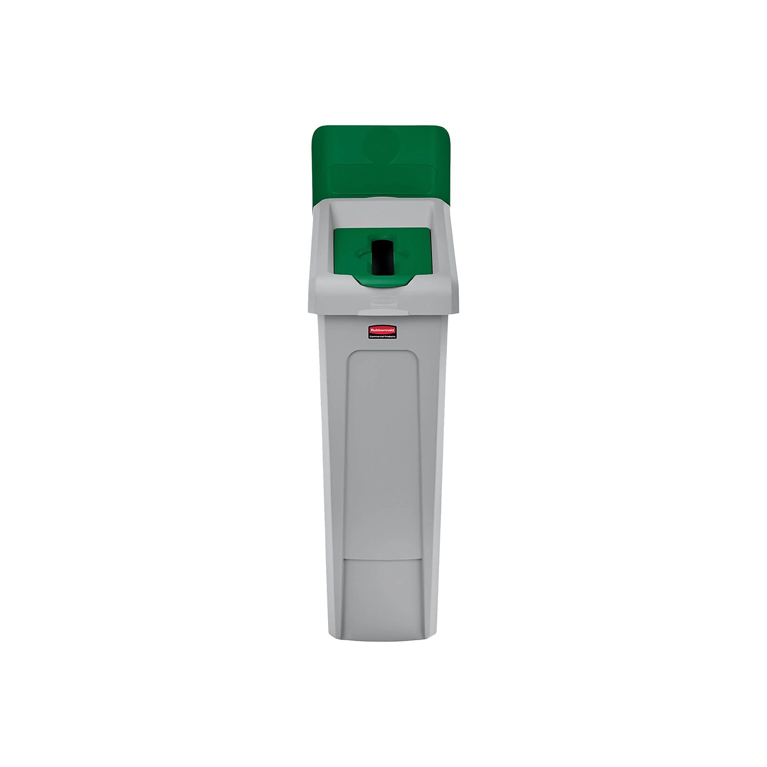 Rubbermaid Slim Jim Single-Stream Recycling Station, 23 Gallon, Gray/Green (2185054)