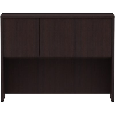 Lorell Essentials Series 48W Stack-on Hutch with Doors, Espresso (LLR18271)