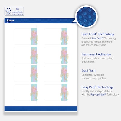Avery Laser/Inkjet Rectangle Multipurpose Labels, 2" x 3", White, 80/Pack (S00EVE)
