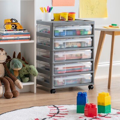 Iris 5-Drawer Storage Cart, Gray (585124)
