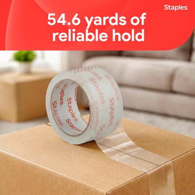 Staples® Lightweight Moving & Storage Packing Tape, 1.88" x 54.6 yds., Clear, 6/Pack (ST61006/52207)