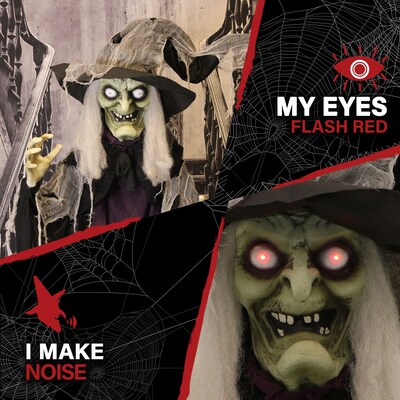 Haunted Hill Farm Life-Size Poseable Witch (HHWITCH-27FLSA)