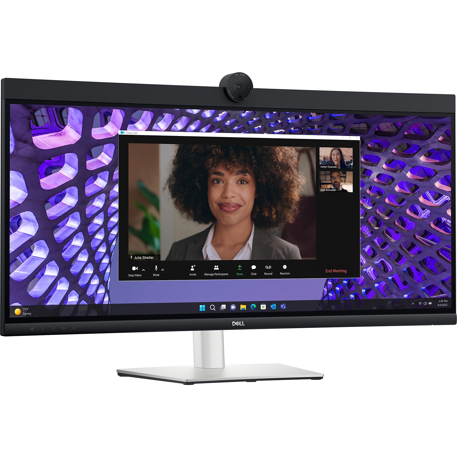 Dell 34 Curved 60Hz LCD Video Conferencing Monitor, Black/Silver (DELL-P3424WEB)