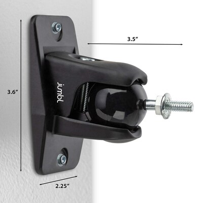 Jumbl ProGrip Ultra Stainless Steel Speaker Wall Mount Brackets, Black, 2/Set (SINSB7B)