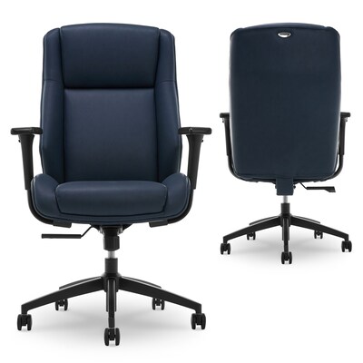 Thomasville Furniture Darius Ergonomic Bonded Leather Swivel Executive Chair, Navy (51490-NVY)