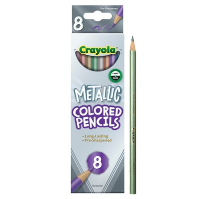 Crayola Metallic Colored Pencils, Assorted Colors, 8/Pack, 6 Packs/Bundle (BIN683708-6)