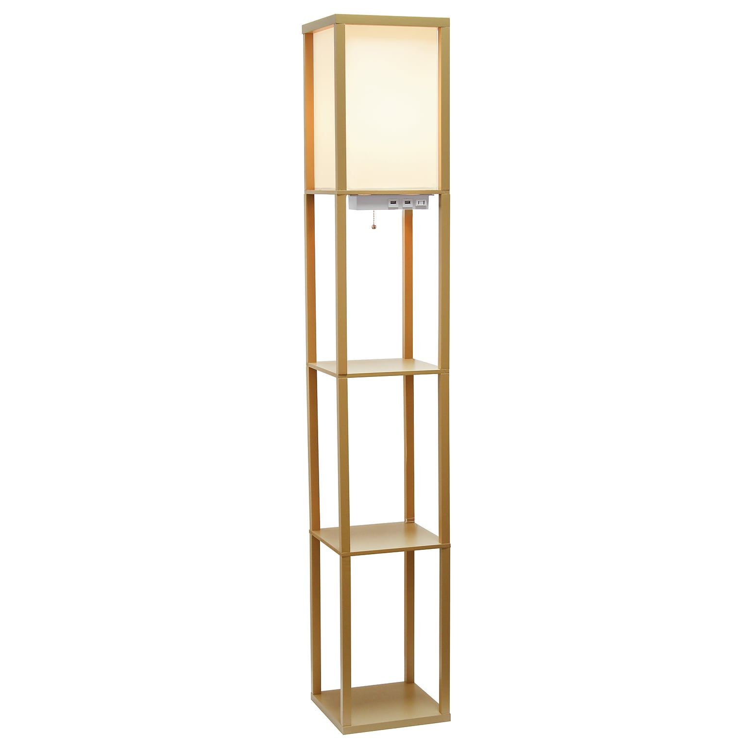 Creekwood Home Classix 62.5 Floor Lamp with Rectangular Shade, Tan (CWF-3009-TN-LB)