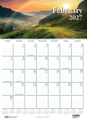 2027 House of Doolittle Earthscape Scenic 12 x 16.5 Monthly Wall Calendar (378-27)