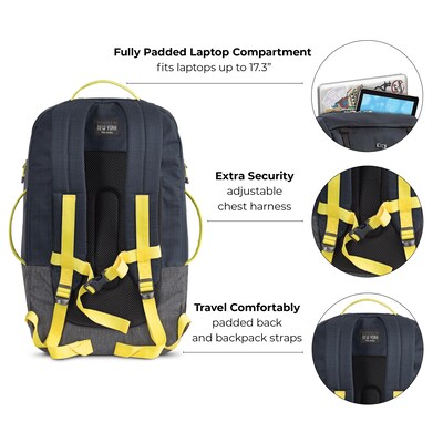 Solo New York Everyday Max Laptop Backpack, Large, Navy (ACV732-4)
