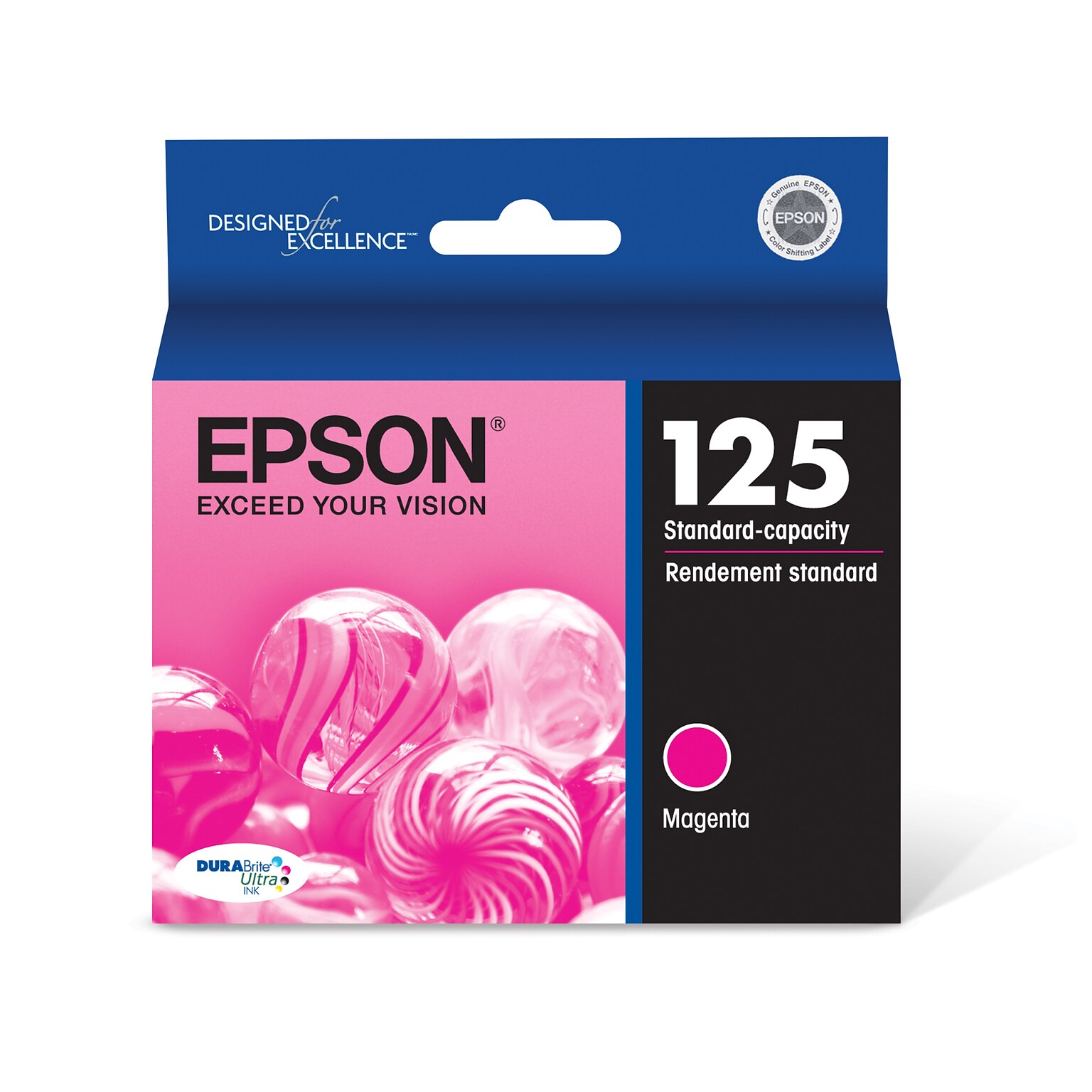 Epson T125 Magenta Standard Yield Ink Cartridge, Prints Up to 385 Pages (T125320-S)