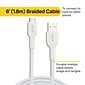 NXT Technologies™ 6 Ft. Braided USB-C to USB-A Cable, White (NX60472)