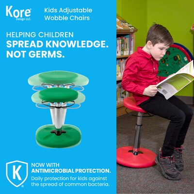 Kore Design Kids Adjustable Standard Wobble Chair 14" to 19", Green (KD-3102)