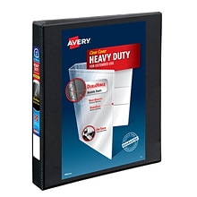 Avery Nonstick Heavy Duty 1 3-Ring View Binders, Slant Ring, Black (5300)