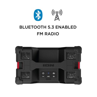 ION Tailgater Tough Wireless Bluetooth Portable All-Weather Speaker, Water Resistant, Black (TLGATTGHXUS)