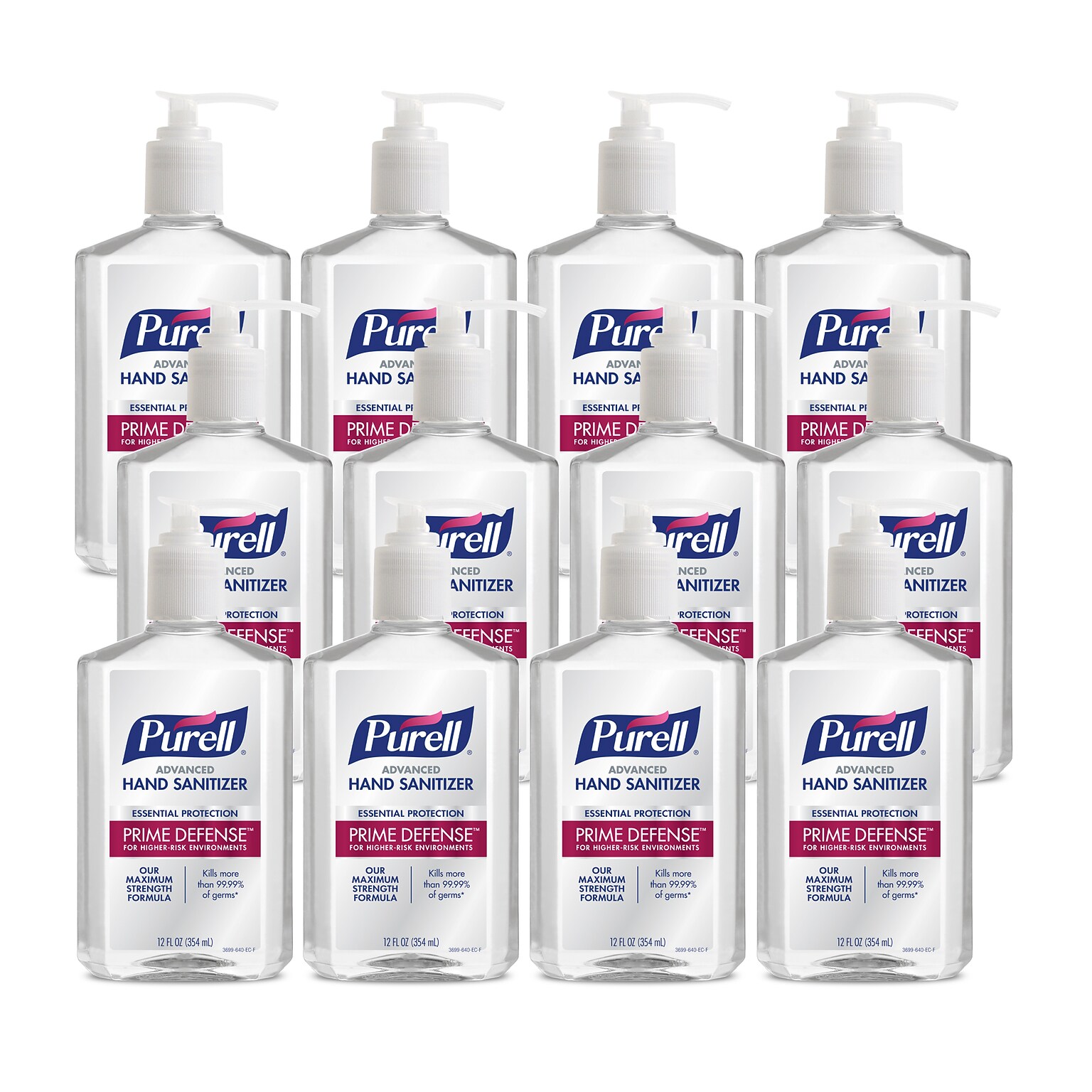 PURELL Advanced Prime Defense 85% Alcohol Gel Hand Sanitizer, 12 oz., 12/Carton (3699-12 CT)