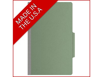 Medical Arts Press Pressboard Classification Folder, 2 Dividers, 2" Expansion, Legal Size, Green, 10/Box (DV-T52-26-3AGN)